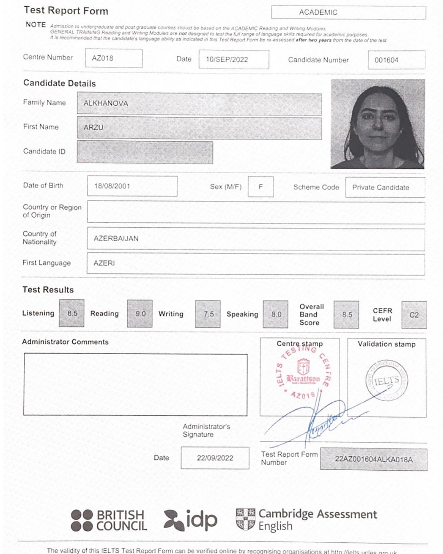 Buy Ielts Certificate band 7.0 In Egypt